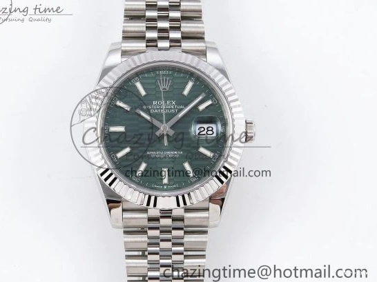 MiroTime 0120 DateJust 41 126334 904L SS VSF 1:1 Best Edition Green Textured Dial on Jubilee Bracelet VS FashionForward 1324